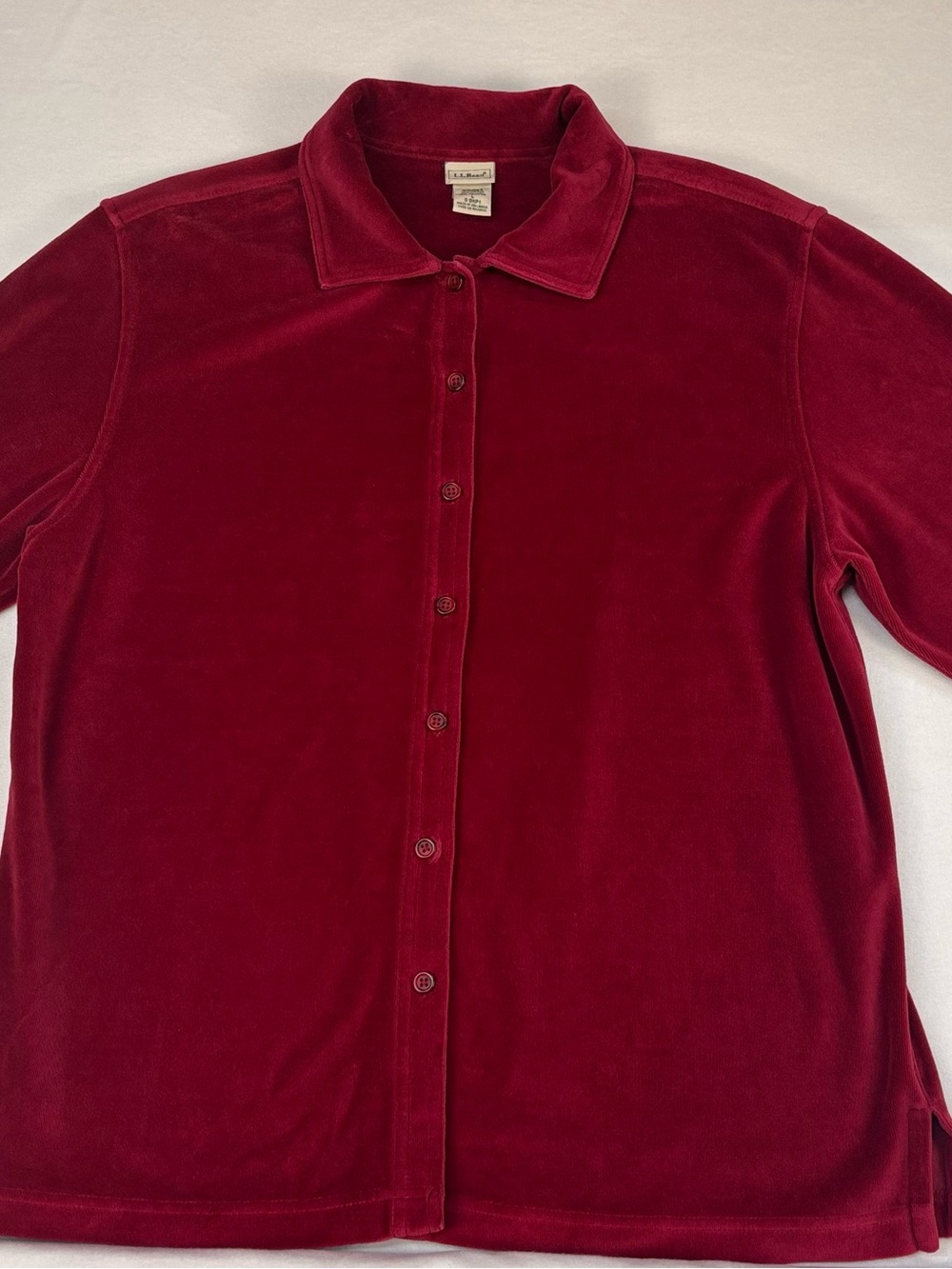 L.L. Bean Woman’s Burgundy Velvet Button-Down Shirt
